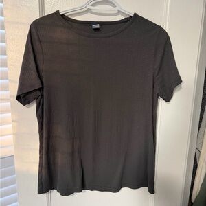 Old Navy Black Short-Sleeve Ribbed Crew Tee